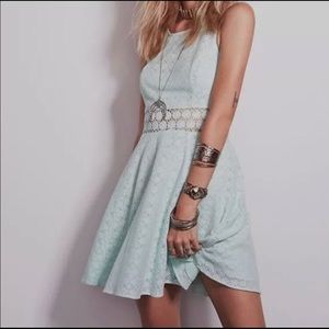 Free People Daisy Waist Crochet Dress in Mint